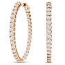 3 Carat Oval Shape Diamond Inside Out Hoop Earrings In 14 Karat Rose Gold Image-1