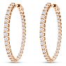 3 Carat Oval Shape Diamond Inside Out Hoop Earrings In 14 Karat Rose Gold Image-2