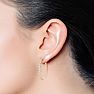 3 Carat Oval Shape Diamond Inside Out Hoop Earrings In 14 Karat Rose Gold Image-5