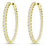 3 Carat Oval Shape Moissanite Inside Out Hoop Earrings In 14 Karat Yellow Gold Image-2