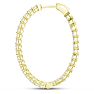 3 Carat Oval Shape Moissanite Inside Out Hoop Earrings In 14 Karat Yellow Gold Image-3