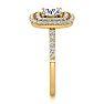 1 1/2 Carat Double Halo Moissanite Engagement Ring in 14k Yellow Gold  Image-4