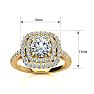 1 1/2 Carat Double Halo Moissanite Engagement Ring in 14k Yellow Gold  Image-5