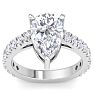 4 Carat Pear Shape Lab Grown Diamond Classic Engagement Ring In 14K White Gold Image-1