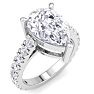 4 Carat Pear Shape Lab Grown Diamond Classic Engagement Ring In 14K White Gold Image-2