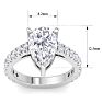 4 Carat Pear Shape Lab Grown Diamond Classic Engagement Ring In 14K White Gold Image-5