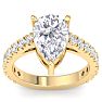4 Carat Pear Shape Lab Grown Diamond Classic Engagement Ring In 14K Yellow Gold Image-1