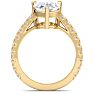 4 Carat Pear Shape Lab Grown Diamond Classic Engagement Ring In 14K Yellow Gold Image-3