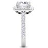 4 Carat Cushion Cut Lab Grown Diamond Halo Engagement Ring In 14K White Gold Image-4