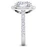 4 Carat Oval Shape Lab Grown Diamond Halo Engagement Ring In 14K White Gold Image-4