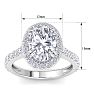 4 Carat Oval Shape Lab Grown Diamond Halo Engagement Ring In 14K White Gold Image-5
