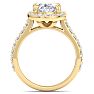 4 Carat Oval Shape Lab Grown Diamond Halo Engagement Ring In 14K Yellow Gold Image-3