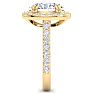 4 Carat Oval Shape Lab Grown Diamond Halo Engagement Ring In 14K Yellow Gold Image-4