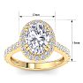 4 Carat Oval Shape Lab Grown Diamond Halo Engagement Ring In 14K Yellow Gold Image-5