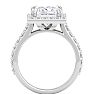 4 Carat Princess Cut Lab Grown Diamond Halo Engagement Ring In 14K White Gold Image-3