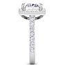 4 Carat Princess Cut Lab Grown Diamond Halo Engagement Ring In 14K White Gold Image-4