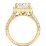 4 Carat Princess Cut Lab Grown Diamond Halo Engagement Ring In 14K Yellow Gold Image-3