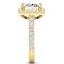 4 Carat Princess Cut Lab Grown Diamond Halo Engagement Ring In 14K Yellow Gold Image-4