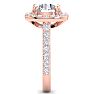 4 Carat Round Lab Grown Diamond Halo Engagement Ring In 14K Rose Gold Image-4