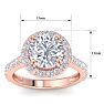 4 Carat Round Lab Grown Diamond Halo Engagement Ring In 14K Rose Gold Image-5