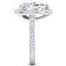 4 Carat Pear Shape Lab Grown Diamond Halo Engagement Ring In 14K White Gold Image-3