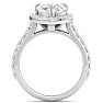 4 Carat Pear Shape Lab Grown Diamond Halo Engagement Ring In 14K White Gold Image-4
