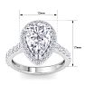 4 Carat Pear Shape Lab Grown Diamond Halo Engagement Ring In 14K White Gold Image-5