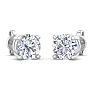 3 Carat Lab Grown Diamond Earrings In 14 Karat White Gold, Basket Setting Image-4