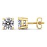 3 Carat Lab Grown Diamond Earrings In 14 Karat Yellow Gold, Basket Setting Image-1