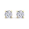 3 Carat Lab Grown Diamond Earrings In 14 Karat Yellow Gold, Basket Setting Image-2