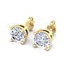 3 Carat Lab Grown Diamond Earrings In 14 Karat Yellow Gold, Basket Setting Image-3