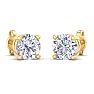 3 Carat Lab Grown Diamond Earrings In 14 Karat Yellow Gold, Basket Setting Image-4