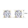 3 Carat Lab Grown Diamond Earrings In 14 Karat Yellow Gold, Basket Setting Image-5