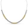2 Carat Graduated Diamond Smile Necklace In 14K Two Tone Gold With 17 Inch Adjustable Chain Image-1