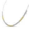2 Carat Graduated Diamond Smile Necklace In 14K Two Tone Gold With 17 Inch Adjustable Chain Image-2