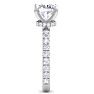 4 Carat Cushion Cut Lab Grown Diamond Hidden Halo Engagement Ring In 14K White Gold Image-4