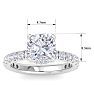 4 Carat Cushion Cut Lab Grown Diamond Hidden Halo Engagement Ring In 14K White Gold Image-5