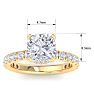 4 Carat Cushion Cut Lab Grown Diamond Hidden Halo Engagement Ring In 14K Yellow Gold Image-5
