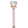 4 Carat Cushion Cut Lab Grown Diamond Hidden Halo Engagement Ring In 14K Rose Gold Image-4