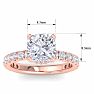 4 Carat Cushion Cut Lab Grown Diamond Hidden Halo Engagement Ring In 14K Rose Gold Image-5