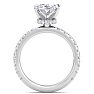 4 Carat Oval Shape Lab Grown Diamond Hidden Halo Engagement Ring In 14K White Gold Image-3
