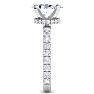 4 Carat Oval Shape Lab Grown Diamond Hidden Halo Engagement Ring In 14K White Gold Image-4