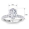 4 Carat Oval Shape Lab Grown Diamond Hidden Halo Engagement Ring In 14K White Gold Image-5