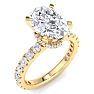 4 Carat Oval Shape Lab Grown Diamond Hidden Halo Engagement Ring In 14K Yellow Gold Image-2