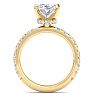 4 Carat Oval Shape Lab Grown Diamond Hidden Halo Engagement Ring In 14K Yellow Gold Image-3