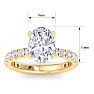 4 Carat Oval Shape Lab Grown Diamond Hidden Halo Engagement Ring In 14K Yellow Gold Image-5