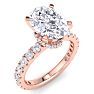 4 Carat Oval Shape Lab Grown Diamond Hidden Halo Engagement Ring In 14K Rose Gold Image-2