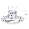 4 Carat Princess Cut Lab Grown Diamond Hidden Halo Engagement Ring In 14K White Gold Image-5