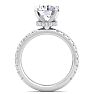 4 Carat Round Lab Grown Diamond Hidden Halo Engagement Ring In 14K White Gold Image-3