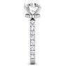 4 Carat Round Lab Grown Diamond Hidden Halo Engagement Ring In 14K White Gold Image-4